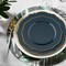 Smarty Had A Party Navy w/Gold Rim Round Blossom Plastic Dinnerware  Set (120 Dinner Plates+120 Salad Plates), 240PK 4840NG-VP-CASE - alternate 5
