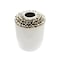 Homeroots 10" White Round Ceramic Table Vase With Sculptural Details 569275 - alternate 5