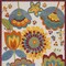 Homeroots 8' X 11' Ivory Blue Orange Red And Yellow Floral Indoor Outdoor Area Rug 546849 - alternate 5