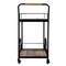 Homeroots Natural and Black Iron And Reclaimed Wood Rolling Bar Cart With Wine Storage 402575 - alternate 7