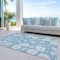 Homeroots 10' X 14' Sky Blue And Ivory Floral Washable Indoor Outdoor Area Rug 599927 - alternate 8