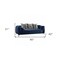 Homeroots 90" Blue Velvet Sofa With Silver Legs 318802 - alternate 4