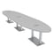 Skutchi Designs Oval Conference Table With Power, 48 in W, 216 in L, Grey HAR-OVL-48X216-DOU-U779-ESIL - alternate 1