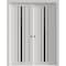 Sartodoors Sliding Closet Bypass Doors 84 x 96 inches, BASIC 4903 White with Black Glass, Rails Hardware Set BASIC4903DBD-WS-8496 - alternate 1