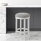 Homeroots 25" Gray And Antiqued White Solid Wood Swivel Backless Counter Height Bar Chair 524530 - alternate 1