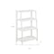 Homeroots 37" White Solid Wood Four Tier Step Bookcase 380031 - alternate 3
