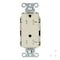 Hubbell Wiring Device-Kellems Straight Blade Receptacle, 5-20R, 20 A, 125V AC, 2 Pole, 3 Wire, Surface Mount, Grounded DR20STITR - alternate 2