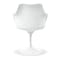 Homeroots White Heavy Duty Plastic Swivel Dining Arm Chair With Gray Faux Leather Cushion 520276 - alternate 6