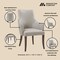 Manhattan Comfort 6-Piece Connie Dining Chair and Arm Chair in Light Grey 6-DC095-LG - alternate 3