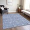 Homeroots 3' X 5' Denim Blue And Ivory Floral Washable Indoor Outdoor Area Rug 604671 - alternate 8
