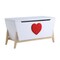 Homeroots 16" X 37" X 20" White Red Wood Youth Chest 347559 - alternate 1