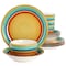 Gibson Home Rainbow 12 Piece Stoneware Dinnerware Set in Yellow Multi 136585.12 - alternate 1