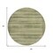 Homeroots 8' Green And Beige Round Striped Washable Indoor Outdoor Area Rug 631493 - alternate 4