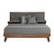 Homeroots Gray and Brown Wood And Linen King Bed Frame 486193 - alternate 1