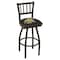 Holland Bar Stool Co 30" Blk Wrinkle Wichita State Swivel Bar Stool, Jailhouse Back L01830WichSt - alternate 1