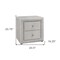 Homeroots 21" Light Gray Wood Two Drawer Nightstand 489769 - alternate 3