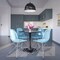 Leisuremod Bristol 5-Piece Modern Dining Set: Round MDF Table & 4 Eiffel Plastic Chairs with Chrome Legs, 5PK BTBL-35BL-CR19TBU4 - alternate 6