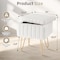 Simple Deluxe Vanity Chair Stool with Storage, Ottoman Soft Faux Fur Padded Makeup Seat, Adjustable Height Footst 3A88HKOTTOASMWHT - alternate 5