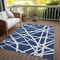 Homeroots 9' X 12' Navy Blue And Ivory Geometric Washable Indoor Outdoor Area Rug 600478 - alternate 6