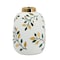 Homeroots 9" White Green And Gold Leaf Round Ceramic Table Vase 574223 - alternate 5