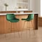 Homeroots Set of Two 29" Green and Gold Velvet and Metal Low Back Bar Height Swivel Bar Chairs 543455 - alternate 3
