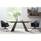 Homeroots 79" Brown and Black Wood And Steel Double Pedestal Base Dining Table 544710 - alternate 6