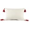 Homeroots 16" X 24" Red and White Christmas Tree Cotton Zippered Pillow With Tassels 534294 - alternate 5