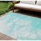 Homeroots 8' X 10' Aqua Ivory And Teal Blue Abstract Washable Indoor Outdoor Area Rug 582197 - alternate 1