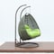Leisuremod Beige Wicker Hanging 2 person Egg Swing Chair with Light Green Cushions ESCBG-57LG - alternate 6