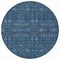 Homeroots 8' Round Blue and Black Round Floral Washable Non Skid Indoor Outdoor Area Rug 564307 - alternate 5