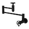 Kingston Brass Wall Mount Pot Filler Faucet with Knurled Handle, Matte Black KS8100RKZ - alternate 1