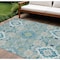 Homeroots 9' X 12' Teal Blue Green And Ivory Oriental Washable Indoor Outdoor Area Rug 597714 - alternate 1