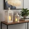 Homeroots Set of Two Clear And White Glass And Metal Tabletop Lantern Candle Holders, 2PK 719769 - alternate 3