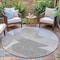 Homeroots 8' Linen And Gray Round Abstract Washable Indoor Outdoor Area Rug 632163 - alternate 6