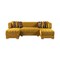 Homeroots Mustard Velvet U Shaped Three Piece Sofa and Chaise Sectional With Toss Pillows 643885 - alternate 6