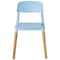 Fabulaxe Modern Plastic Dining Chair Open Back with Beech Wood Legs, Blue Set of 4 QI004222.BL.4 - alternate 8