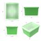 Storex 4 Gallon Storage Bin with Lid, Green 61408U06C - alternate 5