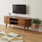 Homeroots 43in Brown Solid Wood Enclosed Storage Entertainment Center 720010 - alternate 5