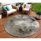 Homeroots 8' Taupe Beige And Ivory Round Abstract Washable Indoor Outdoor Area Rug 577759 - alternate 1