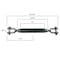 Hyw Products Drop Forged Hot Dipped Galvanized Steel Turnbuckle 1/2in x 12in Jaw/Jaw 2011212 - alternate 3