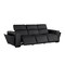 Homeroots 104" Black Top Grain Leather Reclining Metal USB Sofa 720436 - alternate 7