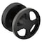 Brizo Litze Two-Handle Wall Mount Tub Filler Handle Kit, Wheel Matte Black/Luxe Steel HW70432-BLSL - alternate 2