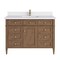 James Martin Vanities Brittany 48" Sgl Vanity, Pecan w/ Sgl Hole 3 CM White Zeus Silestone Top and Matching Backsplash 655-V48-PCN-1WZ - alternate 1