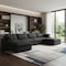 Homeroots Black Linen Blend Modular U Shaped Six Piece Corner Sectional 714561 - alternate 3