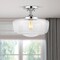 Jonathan Y Marfa 14" 1-Light Modern Farmhouse Schoolhouse Frosted Glass/Metal LED Semi Flush Mount, Chrome JYL7517C - alternate 6