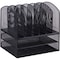 Lorell Mesh Desk Organizer, 8 Compartments, Horizontal/Vertical, Black LLR37523 - alternate 1