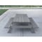 Homeroots 94" Gray Solid Wood Outdoor Picnic Table with Umbrella Hole 525006 - alternate 1