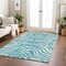 Homeroots 8' X 10' Teal Blue And Ivory Animal Print Washable Indoor Outdoor Area Rug 600663 - alternate 8