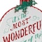 Homeroots 18" X 14" White Green And Red Metal Christmas Ball Hanging Wall Decor 634269 - alternate 4