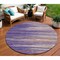 Homeroots 8' Purple Copper And Ivory Round Striped Washable Indoor Outdoor Area Rug 597285 - alternate 1